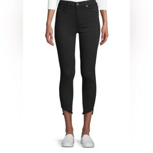 7 For All Mankind High Waist Ankle Gwenevere Black Frayed Cuff 31